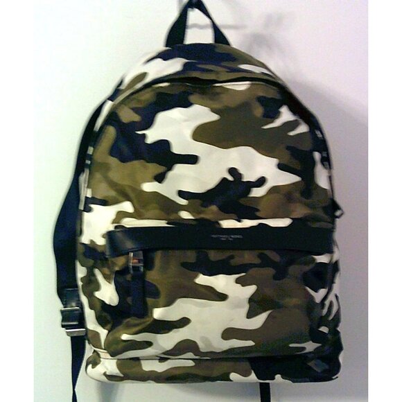 Authentic Michael Kors Backpack army camo laptop school work travel bag style - Picture 1 of 16
